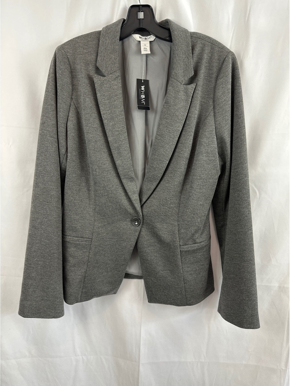 WHBM LS Everyday Knit Blazer Size 12 Soho Heather NWT